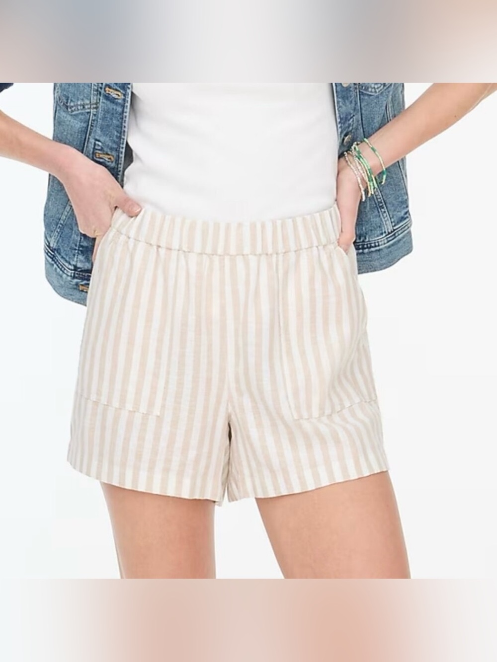 J. Crew Factory Linen-blend pull-on short CG686 XXL